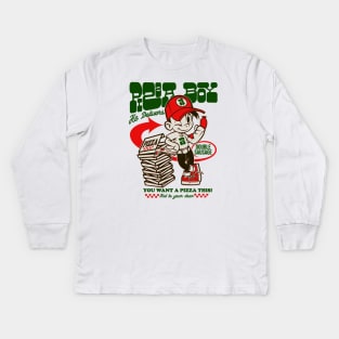 Pizza Boy he Delivers Kids Long Sleeve T-Shirt